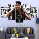 Giannis Antetokounmpo Wall Art Framed Bucks Canvas Prints 5 Piece Poster Painting