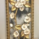 Vintage MCM Homco Dart Regency Gold Floral Wall Plaque Apple Blossom 70s RARE