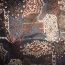 Vtg Cotton Fabric Cortley 1960s Hand Block Print Mediterranean India BoHo Chic