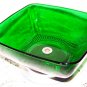 Vtg Forest Green Charm Emerald Lrg Bowl Metal Base Anchor Hocking RARE Accessory