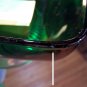 Vtg Forest Green Charm Emerald Lrg Bowl Metal Base Anchor Hocking RARE Accessory