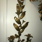 Vintage MCM Candle Sconce Metal Florentine Italian Revival Hollywood Regency 70s