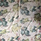 Vintage Fabric Cotton Barkcloth Leaf Berries 40's Decorator DIY Yardage 36 X 51