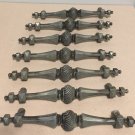 7 Vintage Handles Cabinet Drawer Pulls Hardware MCM Aged Gun Metal Grey Color