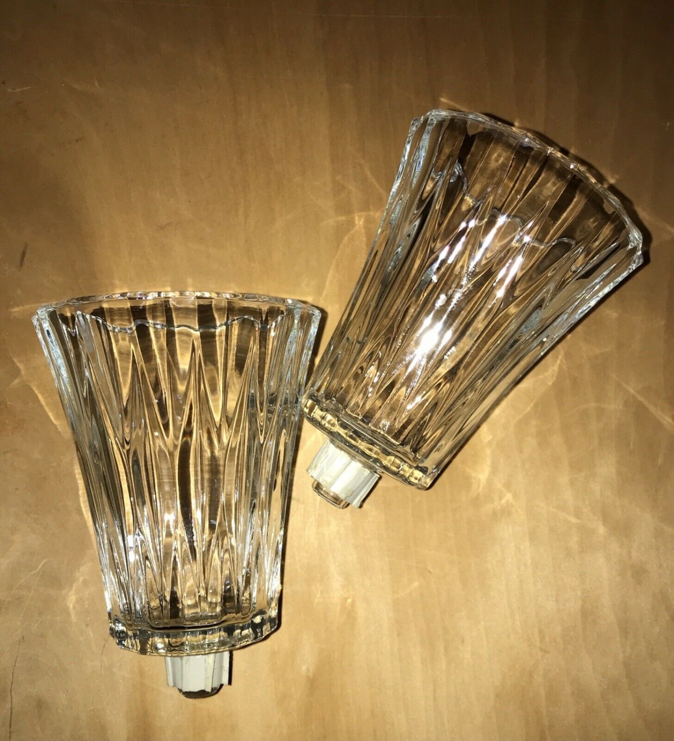 2pc Votive Peg Candle Holder Home Interiors HOMCO Kimberly Crystal Glass Elegant