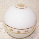 Lamp Light Shade Milk Glass Globe Ball Gold Vtg Mid Century MCM 3 3/16" Fitter