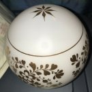 MCM Milk Glass Light Lamp Shade Globe Gold Ball Vintage Mid Century 3.25” fitter