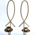 2 Vtg Home Interior Metal Twisted Rope Candle Holders HOMCO Sconces Farm House