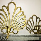 Vintage Brass Peg Candle Votive Holder Sconce MCM - 80s Shell LED Tea Lite 2pc Vintage Brass Peg Candle Votive Holder Sconce MCM - 80s Shell LED Tea Lite 2pc