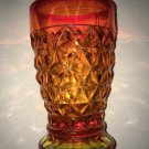 Vtg WINDSOR DIAMOND Amberina JEANETTE Depression RARE Tumbler Drinking Glass 5”
