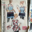 Vtg 50s Aprons Sewing Pattern 3206 Simplicity Med 14 - 16 Mad Men Mid Century