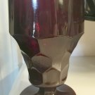 Vintage MCM Glass Ruby Red Georgian Fenton Hocking Footed Tea Tumbler Drink Ware