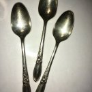 Vintage Oneida Community White Orchid 1953 Mid Century 6 1/8" Tea Spoons 3 Vintage Oneida Community White Orchid 1953 Mid Century 6 1/8" Tea Spoons 3