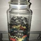 Vintage Jar & Lid Fruit Design Storage Canister Herbs Pantry Dehydrated Powder