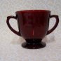 Vintage Anchor Hocking Royal Ruby Red Glass Sugar Bowl Anchorglass Mid Century