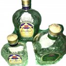 3 Crown Royal Bottles Empty 375ml & 750ml w Cap DIY Art Craft Lights Breweriana