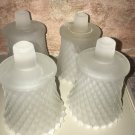 4 Votive Cups Peg HOMCO Frosted Diamondlite Farmhouse Chic Prairie Cottage MCM