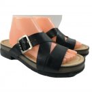 DR SCHOLLS SANDALS Black Silver Buckle Famous Comfort Shoes EUC 10 M Smoke Free