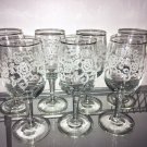 Vintage Wine Glasses Roses Elegant Wedding Bridal Cottagecore Romantic Chic 7 pc