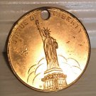 Vtg Souvenir Brass Key Fob Empire State Building Statue Liberty New York Pendant