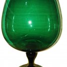 MCM Art Glass Brandy Snifter Green Decor Element Centerpiece Arrangement 11"