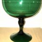 MCM Art Glass Brandy Snifter Green Decor Element Centerpiece Arrangement 11"