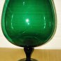 MCM Art Glass Brandy Snifter Green Decor Element Centerpiece Arrangement 11"