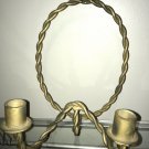 Vtg 2 Candle Wall Sconce Twisted Metal Rope Farm House Cast Iron Rustic DIY UpCy
