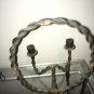 Vtg 2 Candle Wall Sconce Twisted Metal Rope Farm House Cast Iron Rustic DIY UpCy