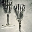 2 Retro Wedding Toast Glasses Vintage Wine Bridal Cut Crystal 1920s 30s Elegant