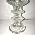 MCM 70s Art IITTALA TIMO SARPANEVA CANDLE HOLDER 2 RINGS CRYSTAL FINLAND FESTIVO