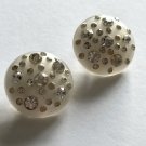 Vintage Clip Earrings Pearl & Rhinestone Round 50s Retro Wedding Bridal Glam SEE