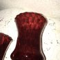 2 Peg Votives Candle Holder Ruby Red Honeycomb Homco Interior Fluted Tulip Glass