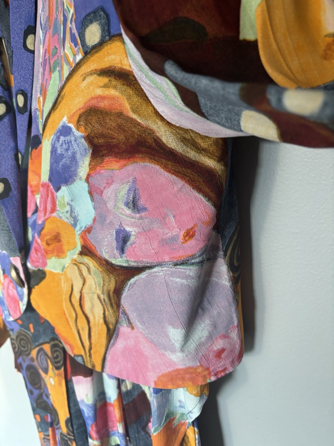 Extremely RARE Carole Little Set Jacket Top Skirt Shorts Vintage 90s Art Faces 8