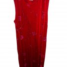 Womens Plus Size Maxi Dress Sleeveless Cherry Red Roses Sparkle Accent Lovely 4X Womens Plus Size Maxi Dress Sleeveless Cherry Red Roses Sparkle Accent Lovely 4X