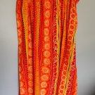 Handmade Skirt Orange Yellow Hawaiian Polynesian Tribal Long 46” Waist 4X NEW