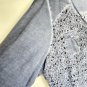 Catherine’s Blouse Top Shirt Plus 4x 30/32 Washed Denim Look Button Floral Lace