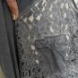 Catherine’s Blouse Top Shirt Plus 4x 30/32 Washed Denim Look Button Floral Lace