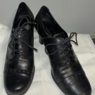 Vtg Shoes Etienne Aigner Leather Wing Tip Heeled Oxford Lace Up Academia Black 8