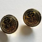 VTG Damascene Earrings Historical Imperial 2 Eagle Crest Holy Roman Empire Spain
