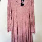 Cocomo Womens Top Long Sleeve Soft Comfort Burgundy White Weave 3X Plus 56” Bust
