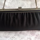 Vintage 50s Clutch Evening Handbag HARRY LEVINE Black Silk HL Classy Mad Men Era