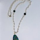 Vintage Murano Style Art Glass Beaded Necklace Pendant Foil Drops & Pearls RARE Vintage Murano Style Art Glass Beaded Necklace Pendant Foil Drops & Pearls RARE