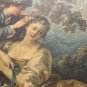 Antique Triptych Boucher Spring Scene Romantic Chic Couple Decor Vanity RARE