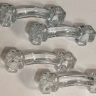 4 Vintage Clear Glass Drawer Cabinet Handle Retro Furniture 3” On Center 4.5Long