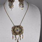 Vintage Crystal Statement Necklace Repurposed Couture Original One of Kind Set Vintage Crystal Statement Necklace Repurposed Couture Original One of Kind Set