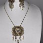 Vintage Crystal Statement Necklace Repurposed Couture Original One of Kind Set
