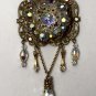 Vintage Crystal Statement Necklace Repurposed Couture Original One of Kind Set