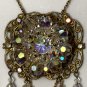 Vintage Crystal Statement Necklace Repurposed Couture Original One of Kind Set