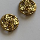 Vintage Dress Fur Clip Art Deco 20s 30s Brass Textured Leaf Design Raised Relief